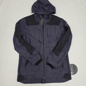 RHONE NANOPROJECT Hooded Windbreaker Shell Jacket Black Purple Men's Size Large